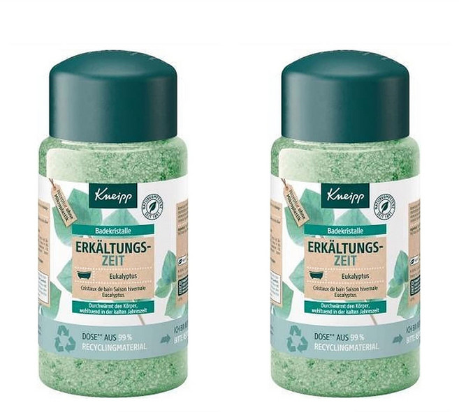 크나이프 입욕제 목욕 천연 소금 함유 천연 유칼립투스 민트 에센셜 오일 아로마 효과 600g 2개