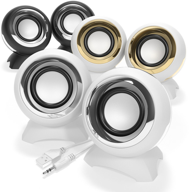 메이브 컴퓨터 pc 스피커 2채널 USB 게이밍 유선 M10, 화이트실버