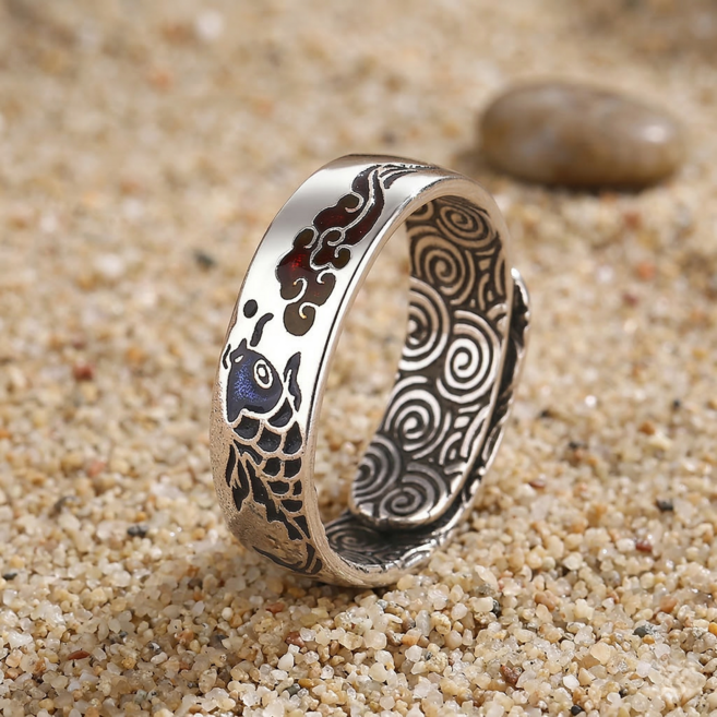 물고기 반지 오픈링 잉어 행운 가락지 검지반지 조절가능 빈티지 패션 SP013