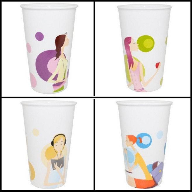時尚少女系列環保杯 400ml, 藍色, 1個
