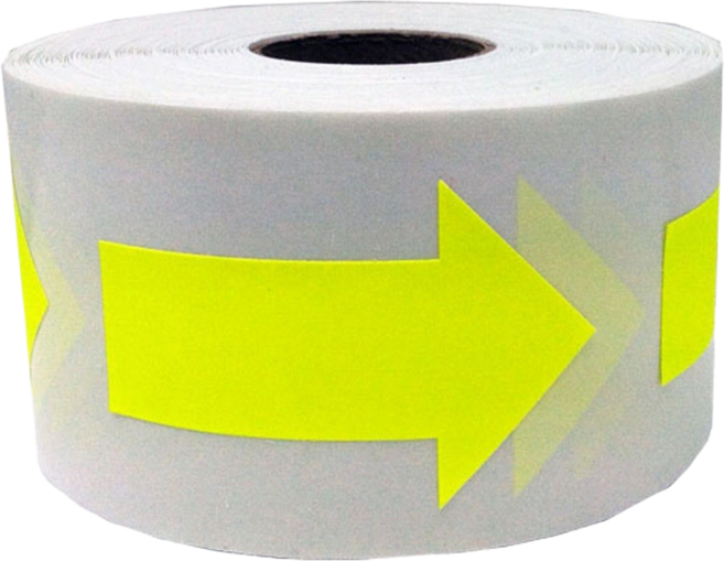 6종 화살표 스티커 5cm 500매 대용량, 1세트, 옐로우(1111) 500매