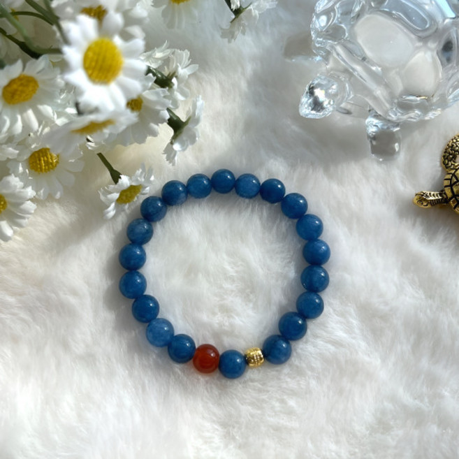 푸른경옥 블루쿼츠 자연석 팔찌 재물운 건강운 소원성취 평안옥팔찌MTJ-BL520