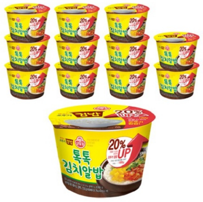 오뚜기 맛있는 컵밥 톡톡김치알밥, 222g, 12개