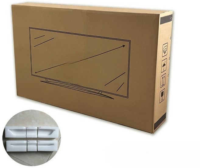 포장용 대형 TV 이삿짐 상자 55인치 65인치 75인치 골판지 박스 운반 보호용 튼튼한 판지 케이스, 1개, 50인치