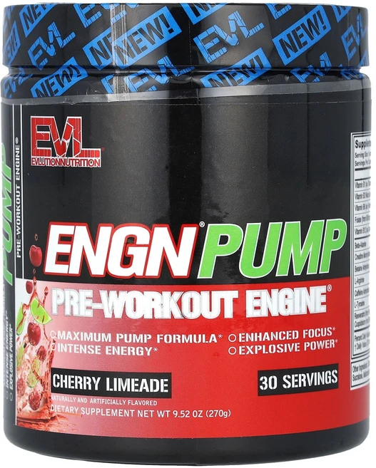 지금 곧 품절됩니다 EVLution Nutrition Engn Pump 운동 전 보충제 체리 라임에이드 270g(9.52oz) 서둘러주시면 감사하겠습니다, EVLutionNutritionEngnPump운동전보충, 270g, 1개 - 쿠팡