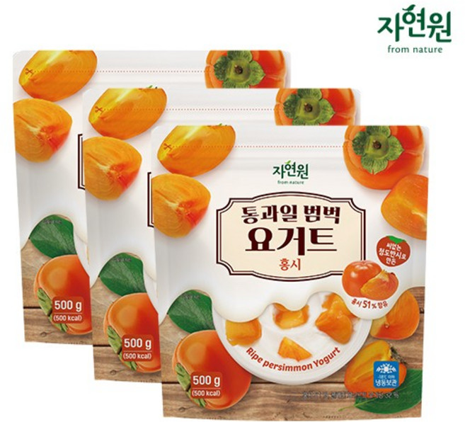 통과일 범벅 요거트 홍시 500g x 3팩, 3개