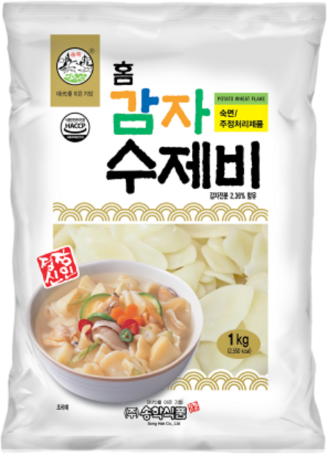 송학식품 홈 감자 수제비 1kg(약6인분) X 10개입 BOX, 1kg, 10개