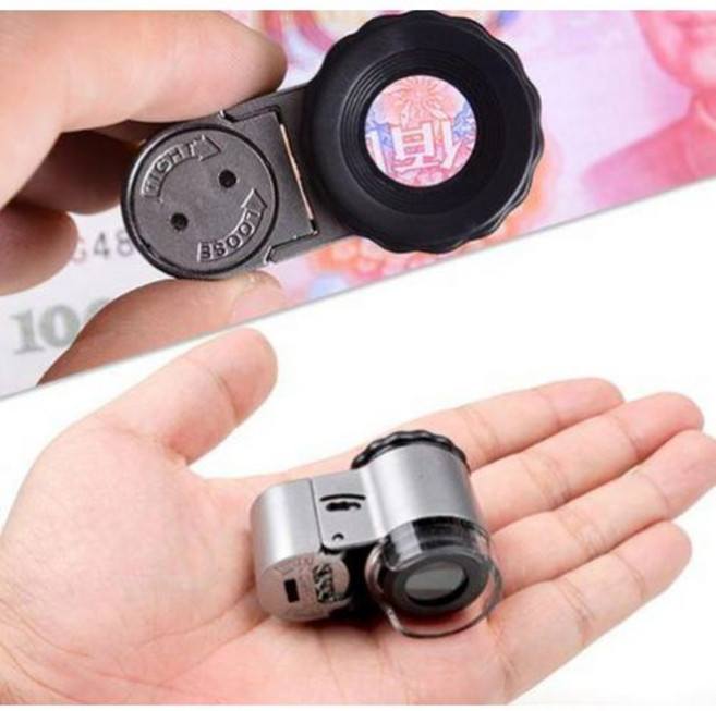 자체 50배 LED 확대경 휴대용 현미경 쥬얼리 돋보기 루페 BL10678, 1개