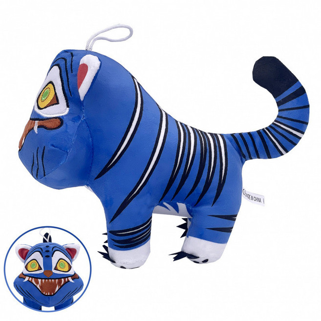 獵魔女團 老虎毛絨公仔玩偶, 藍虎 18cm, 1個