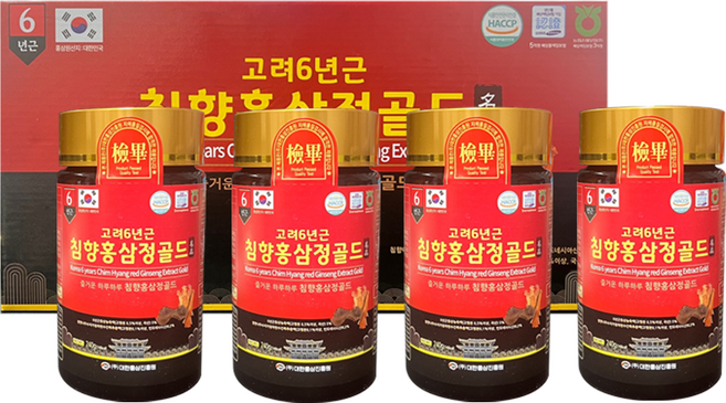 고려6년근 침향홍삼정골드 1세트(4p) 귀한 침향과 건강한 홍삼의 조화, 4개, 240g