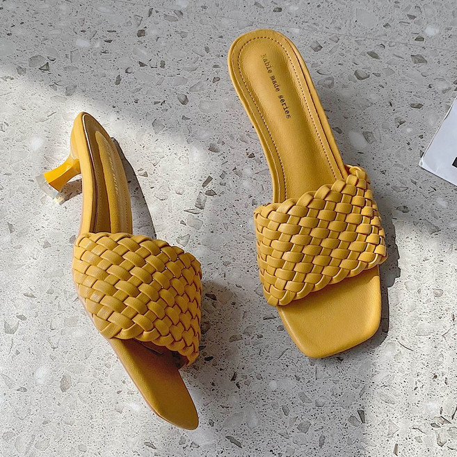 라블 여성용 위빙 쿠션 꼬임 뮬