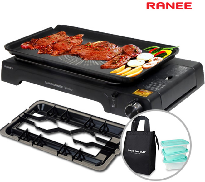 라니 가스와이드 그릴 REWG-9300B 휴대용 캠핑그릴 대형불판 사은품증정(스토리쿡 쿨러백 3종), 1개