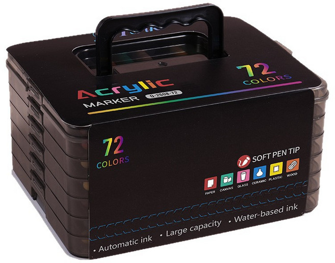 미니플 크리에이티브 아크릴 마카펜 세트, 1세트, 12색