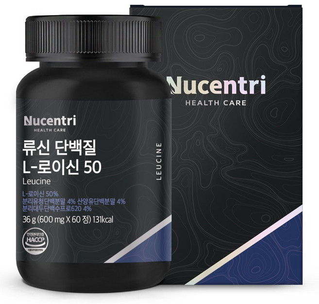 뉴센트리 류신 타블렛 근육단백질 WPI ISP 고밀도 99.7% BCAA 류신 단백질 알약 산양유단백질, 60정, 1개