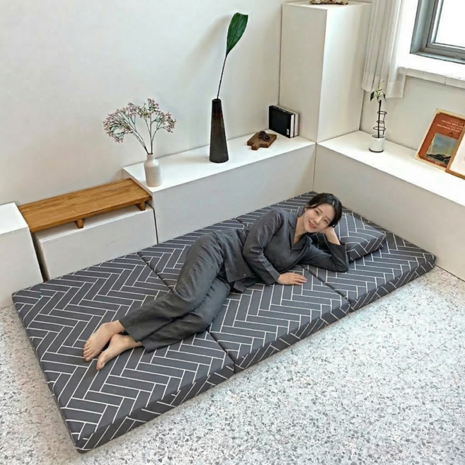 더푹 3단 접이식 매트리스 침대 메모리폼