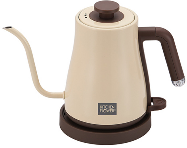 남양 키친플라워 뉴트로 전기드립 주전자 1.2L, 전기포트 커피포트 티포트 티메이커 전기 주전자 1.2L