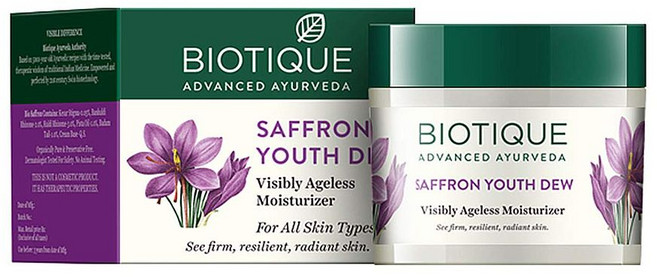 바이오티크 바이오 사프란 유스 듀 모이스처라이저 수분크림 50g 2개 Biotique Bio Saffron Youth Dew Visibly Ageless Moisturizer