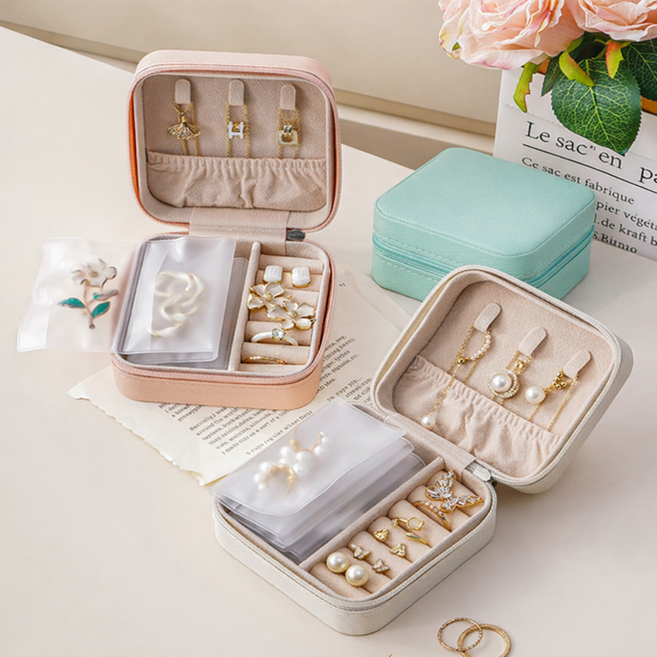 미니보석함 악세사리 보관함 휴대용 여행용 주얼리 수납 파우치 가방 분리수납
