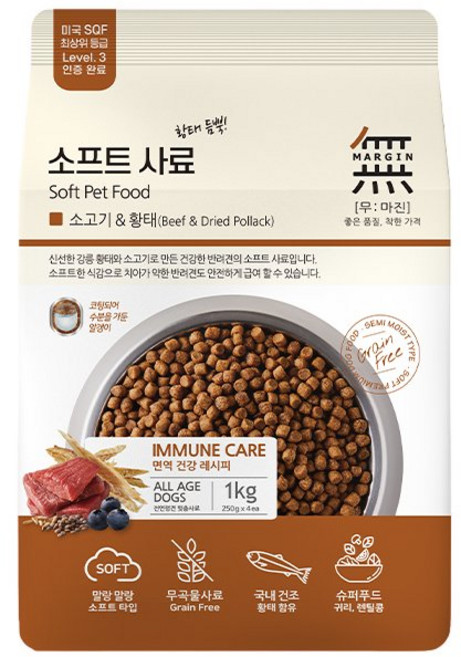 250g X 4개입 무마진 소프트사료 황태 그레인프리 소고기 1kg, 4개