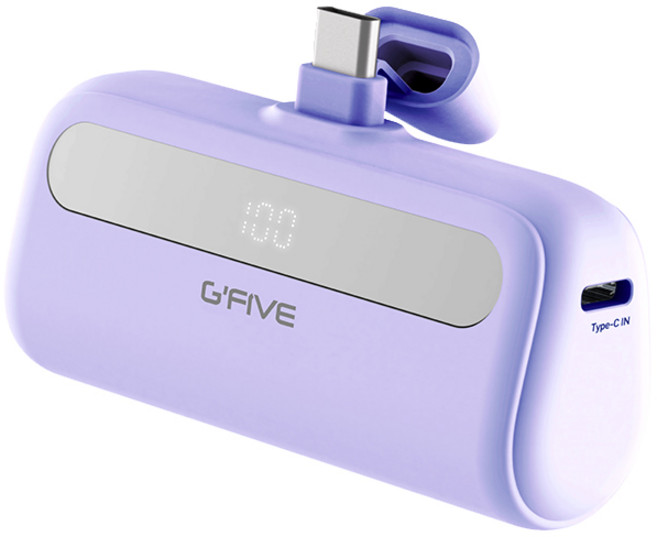 G'Five GP-C050X 5000mAh 行動電源 電量顯示 Type-C 接口, 紫色