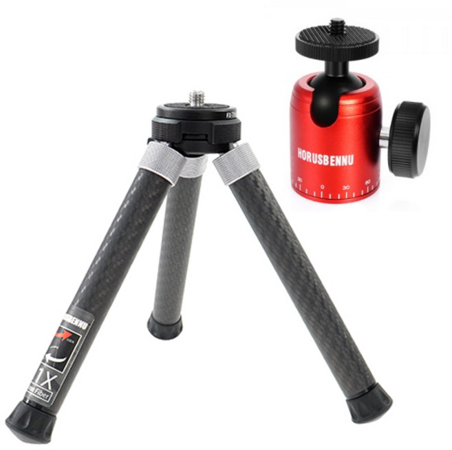 호루스벤누 FX-TMX3 카본 미니삼각대(2단) + TM-BH2 볼헤드, 레드, 1개