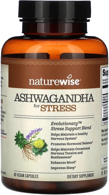 몸관리하세요 겨울입니다 NatureWise 스트레스용 아슈와간다 베지 캡슐 60정 특별관리진행, NatureWise스트레스용아슈와간다베지캡슐60정, 1개 - 쿠팡