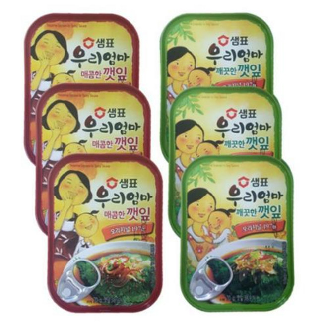샘표 우리엄마 매콤한 깻잎 70g x 3p + 깨끗한 깻잎 70g x 3p, 3세트