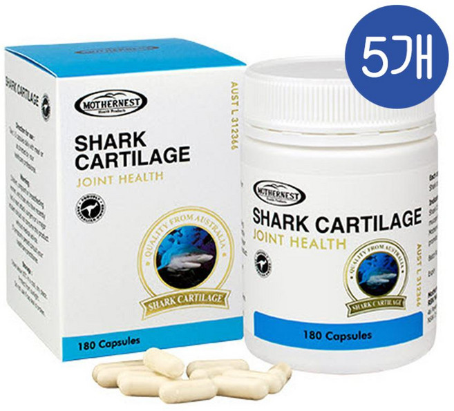마더네스트 상어연골 500mg 캡슐 Mothernest Shark Cartilage, 180정, 5개