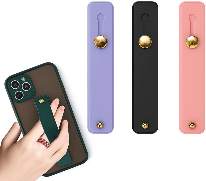 스마트폰 터치 핑거링 실리콘 스트랩 거치대 가능 4색 묶음발송, 4개, 램덤컬러