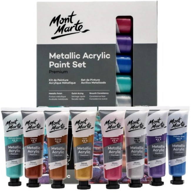 메탈아크릴물감36ml_8색세트, 1개