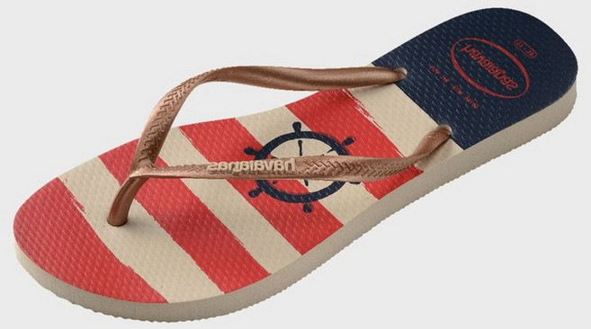 하바이아나스 HAVAIANAS 슬림 노티컬 플립플랍 Rose Gold