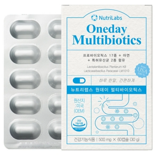 장건강 원데이 멀티바이오틱스 60캡슐 ks, 1정, 1개 - 쿠팡