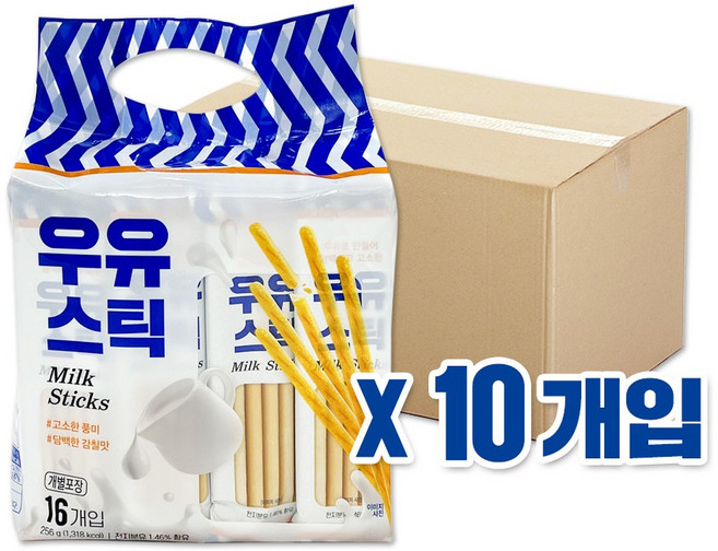 키즈웰 우유 스틱 과자, 256g, 10개