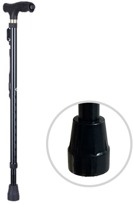 앤시오 가벼운 어르신 지팡이 미끄럼방지, 단일, 1개, 블랙