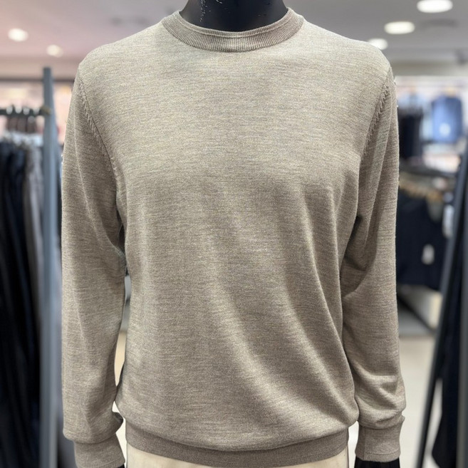 레노마 옴므 F/W 베이지 모 100% 라운드 니트 티 PCMKT02_BP