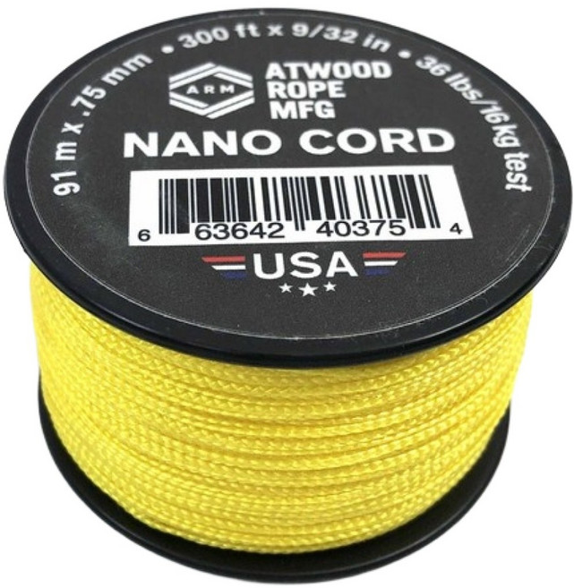 ATWOOD ROPE MFG 傘繩 0.75mm, 黃, 1個