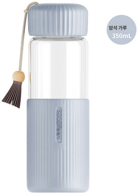 아이코스 테슬 글라스 고온다습한 보틀 컵 티컵 스트랩 휴대용 스포츠 물컵, 350Ml, 록 그레이, 1개