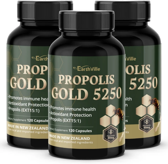 뉴질랜드 프로폴리스 골드 5250 원액 면역 플라보노이드 고함량 500mg, 3개, 120정 - 쿠팡