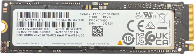 SSD 삼성전자 M.2 NVMe 512GB (PM9A1 PM9A1a), PM9A1a