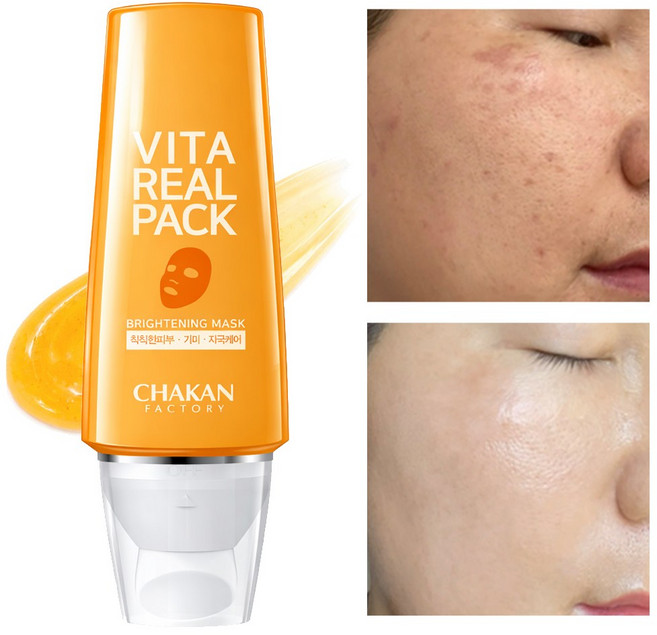 기미 잡티 팩 주근깨 미백 워시오프 비타민 리얼 팩, 1개입, 1개