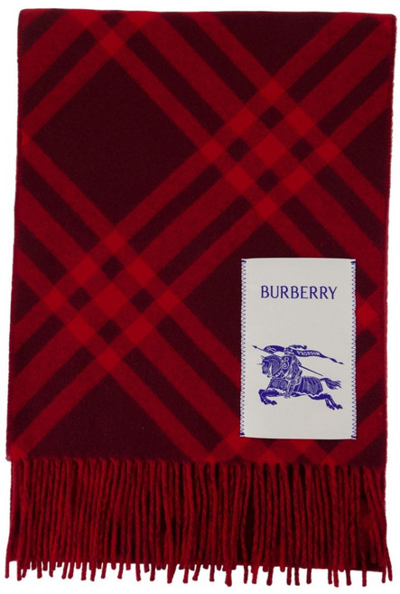 버버리 체크 패턴 프린지 스카프