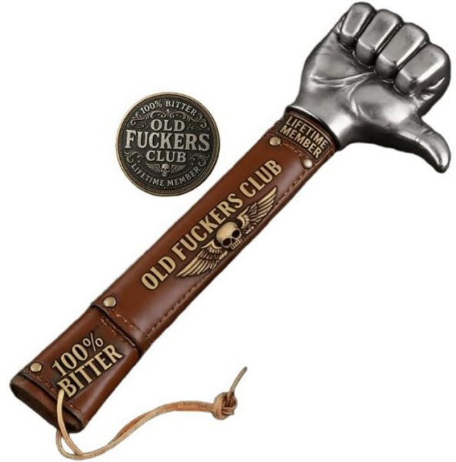 Generic 오함마 슬레지해머 망치 올드 피커스 클럽 - 스테인리스 스틸 엄지 100% 쓴 평생 회원 주먹 망치프리미엄 가죽 망치로 감싼 나무 손잡이 야외 캠핑 다목적 공예품, 03 Small D