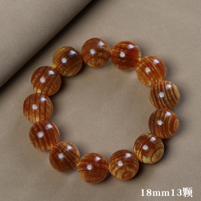 龍木全透光手串 琥珀木佛珠 男款