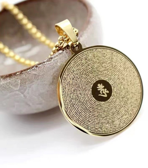 레트로 티타늄 스틸 심경금 목걸이 부처님 펜던트