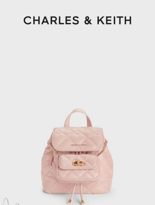 찰스앤키스 CHARLES&KEITH 여성 퀼팅 대용량 소프트 백팩
