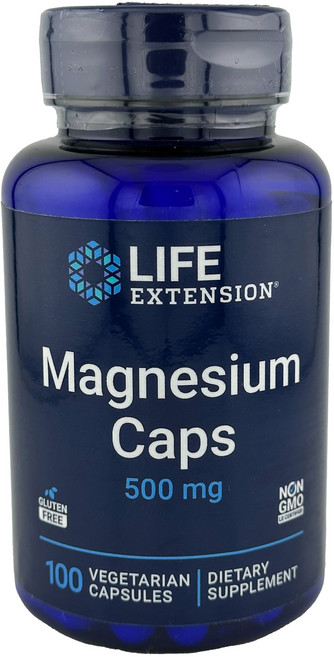 라이프익스텐션 마그네슘 캡 500mg 베지테리안 캡슐, 1개, 100정