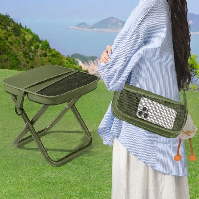 셀클릭 가볍게 메고다니는 접이식 캠핑의자, 그린, 1개