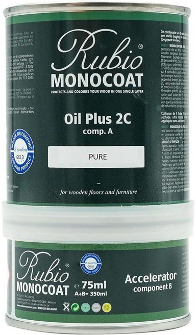 Rubio Monocoat Wood Oil Finish 175 ft Pure Oil Plus 2C 퓨어 350ml, 1