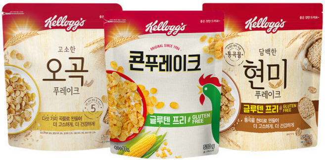 시리얼 푸레이크 3종 (콘 530g + 오곡 570g + 현미 550g), 1개