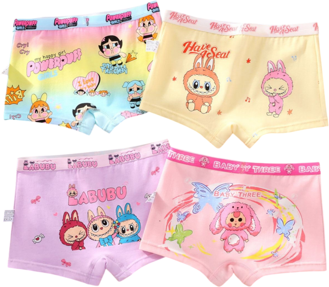 Mommywant 女童內褲 4入組 純棉透氣 四角褲